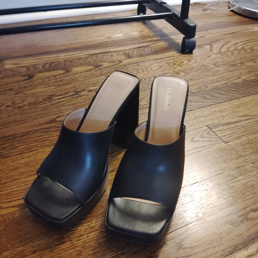 Black Women's Heeled Mules